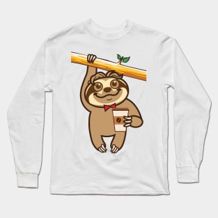 Sloth Coffee Long Sleeve T-Shirt